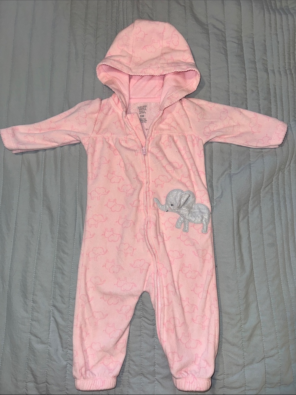 Adorable Pink Elephant Fleece Bunting